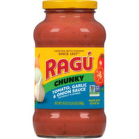 Ragu Sauce, Chunky, Tomato, Garlic & Onion, 24 Ounce