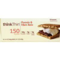 thinkThin Protein & Fiber Bar, S' mores, 10 Each