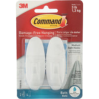 Command Bath Hooks, Medium, 1 Each