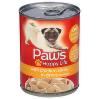 Paws Happy Life Dog Food, with Chicken Slices in Gravy, 13.2 Ounce