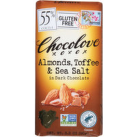Chocolove Almonds, Toffee & Sea Salt, in Dark Chocolate, 3.2 Ounce