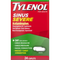 Tylenol Sinus, Severe, Caplets, for Adults, 24 Each