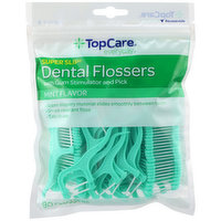 TopCare Super Slip Dental Flossers With Gum Stimulator And Pick, Mint, 1 Each