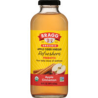 Bragg Apple Cider Vinegar, Organic, Apple Cinnamon, Prebiotic, 16 Ounce