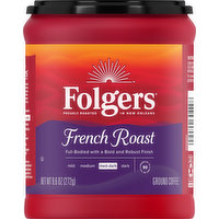 Folgers Coffee, Ground, Medium-Dark, French Roast, 9.6 Ounce