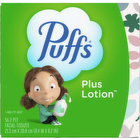 Puffs Facial Tissues, 2-Ply, 56 Each