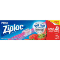 Ziploc Slider Bags, Storage, Quart, 20 Each