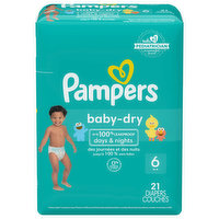 Pampers Diapers, 6 (35+ lb), Baby-Dry, 21 Each