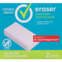 Simply Done Cleaning Pads, Disposable, Eraser, 2 Each