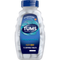 Tums Antacid, Ultra Strength 1000, Chewable Tablets, Peppermint, 72 Each