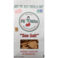 Mi Nina Tortilla Chips, White Corn, Sea Salt, 12 Ounce