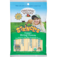 Organic Valley String Cheese, Organic, Mozzarella, 8 Each