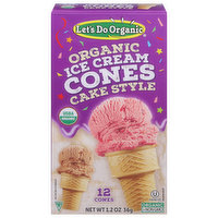 Let's Do Organic Ice Cream Cones, Organic, Cake Style, 12 Each