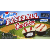 Hostess Cup Cakes, Frosted Chocolate Cake with Creamy Filling, Baseball, 8 Each