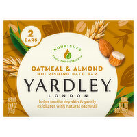 Yardley London Nourishing Bath Bar, Oatmeal & Almond, 2 Each