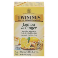Twinings of London Lemon & Ginger Herbal Tea Bags, 20 count, 1.06 oz, 20 Each