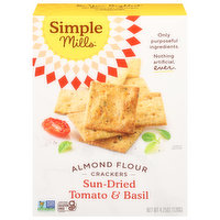 Simple Mills Crackers, Almond Flour, Sun-Dried Tomato & Basil, 4.25 Ounce