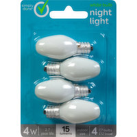Simply Done Light Bulbs, Night Light, White Bulb, 4 Watts, 4 Each