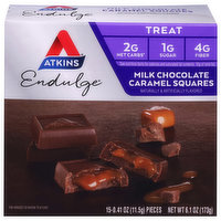 Atkins Treat, Milk Chocolate Caramel, Squares, 15 Each