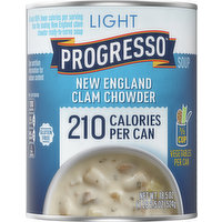 Progresso Soup, New England Clam Chowder, Light, 18.5 Ounce