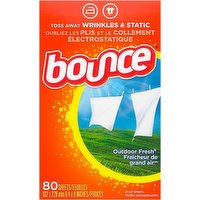 Bounce Dryer Sheets, Outdoor Fresh, 80 Each