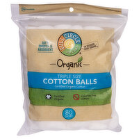 Full Circle Market Cotton Balls, Triple Size, 80 Each