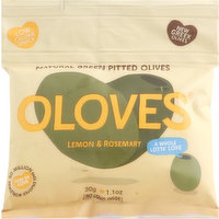 Oloves Green Pitted Olives, Lemon & Rosemary, Natural, 1.1 Ounce