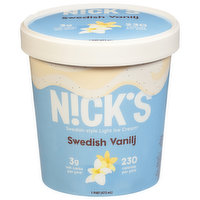 Nick's Ice Cream, Light, Swedish Vanilj, Swedish-Style, 1 Pint