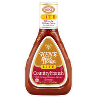 Ken's Steak House Dressing, with Orange Blossom Honey, Lite, Country French,, 16 Fluid ounce