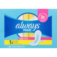 Always Pads, without Flexi-Wings, Regular, Size 1, Soft, 28 Each