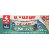 Bumble Bee Tuna, in Water, Light, Chunk, 4 Each