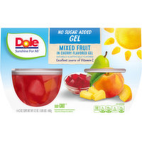 Dole Mixed Fruit, in Cherry Flavored Gel, No Sugar Added, 4 Each