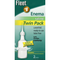 Fleet Enema, Saline, Twin Pack, 2 Each