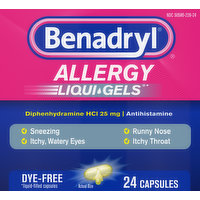 Benadryl Allergy, Liqui-Gels, 24 Each