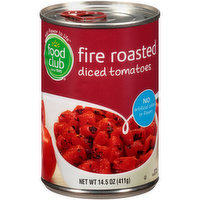 Food Club Fire Roasted Diced Tomatoes, 14.5 Ounce