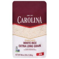 Carolina White Rice, Extra Long Grain, Enriched, 48 Ounce