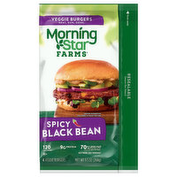 MorningStar Farms Veggie Burgers, Spicy Black Bean, 4 Each