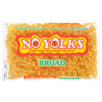 No Yolks Macaroni, Broad, 12 Ounce