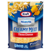 Kraft Creamy Melt Three Cheese Shredded Cheese, 8 oz, 8 Ounce
