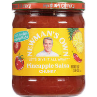 Newman's Own Salsa, Pineapple, Medium Chunky, 16 Ounce