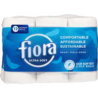 Fiora Bath Tissue, Ultra Soft, Unscented, Double Rolls, 2-Ply, 12 Each