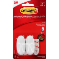 Command Hooks, Designer, General Purpose, Small, 2 Each