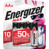 Energizer Batteries, Alkaline, AA, 8 Pack, 8 Each