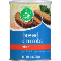 Food Club Bread Crumbs, Plain, 15 Ounce