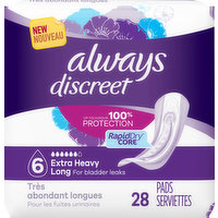 Always Pads, Extra Heavy Long 6, 28 Each