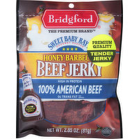 Bridgford Beef Jerky, Honey Barbecue, 2.85 Ounce