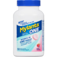 Mylanta Antacid + Anti-Gas, Berry Ginger, Chewable Tablets, 50 Each