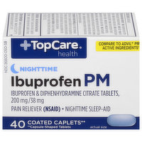 TopCare Ibuprofen PM, Nighttime, Coated Caplets, 40 Each