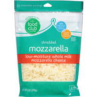 Food Club Shredded Cheese, Mozzarella, 8 Ounce