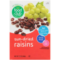 Food Club Sun-Dried Raisins, 12 Ounce